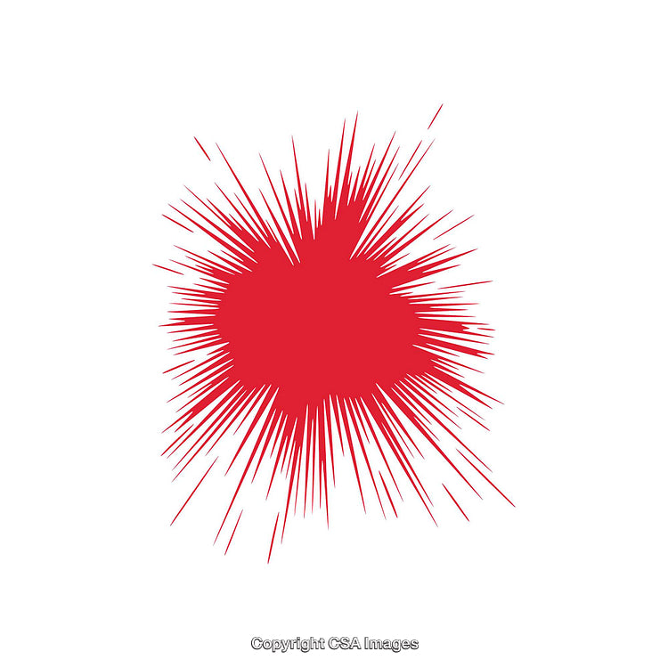 Red Radiating Burst Shape on a White Background