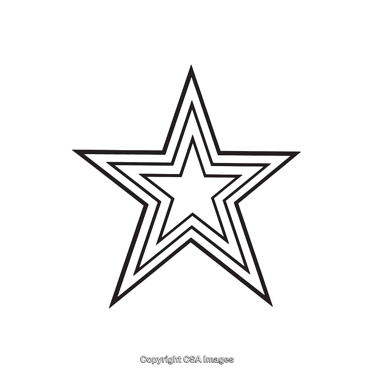Intricate Star Design With Concentric Layers in Black and White