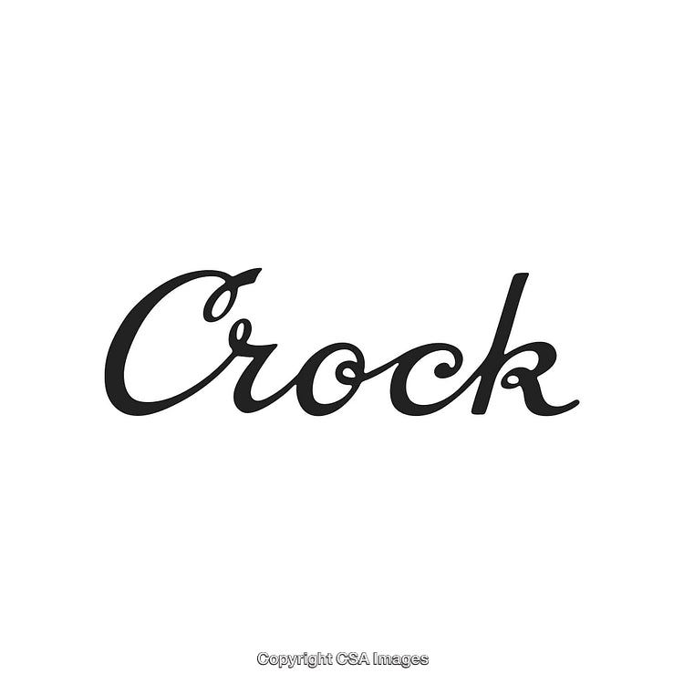 Elegant Black Script Font Displaying the Word 'Crock' on a White Background