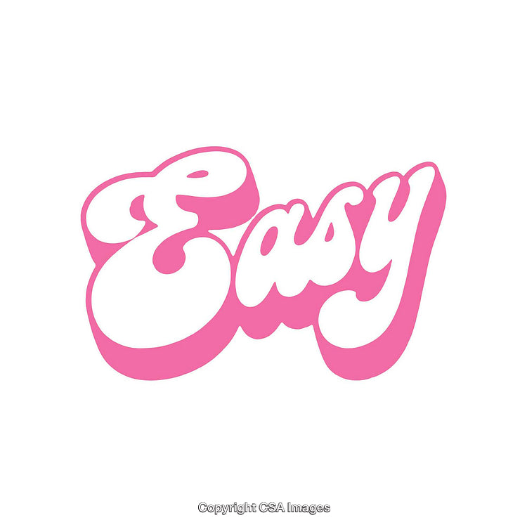 Pink Stylized Text Illustration of the Word 'Easy' in Bold Letters