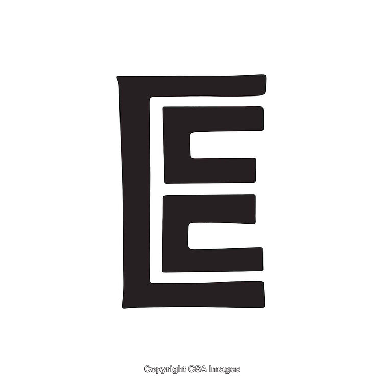 Bold Geometric Representation of the Letter E in Artistic Design