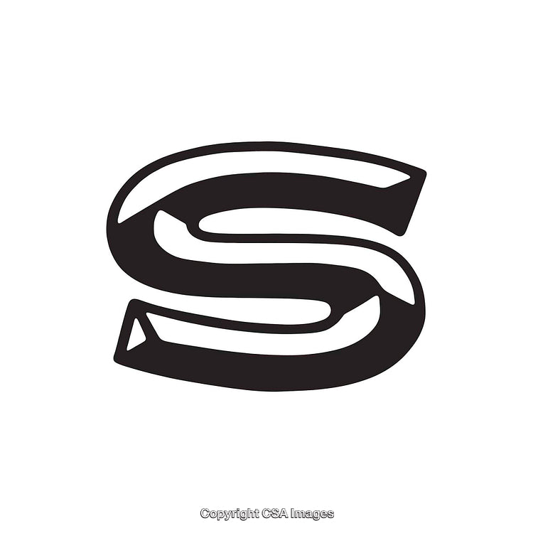 Stylized Black Letter S Design On White Background