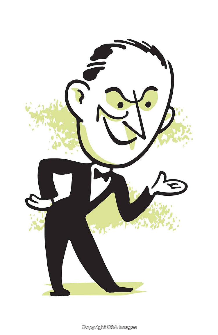 Retro Styled Illustration of a Charming Gentleman in Elegant Attire