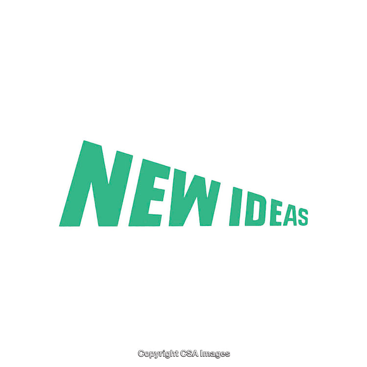 Creative Graphic Display of the Words 'New Ideas' in Green Text