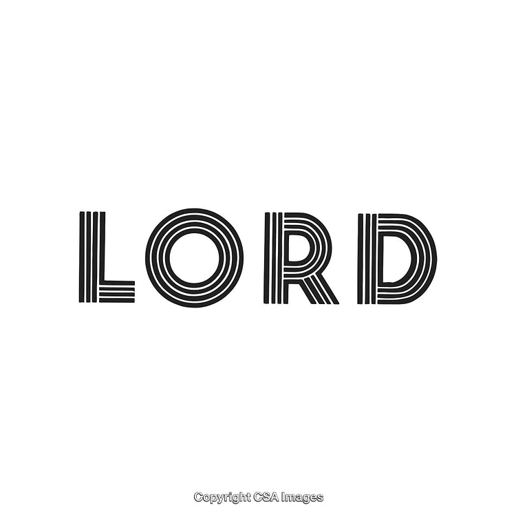 Bold Typography Featuring the Word LORD in Modern Black Line Style