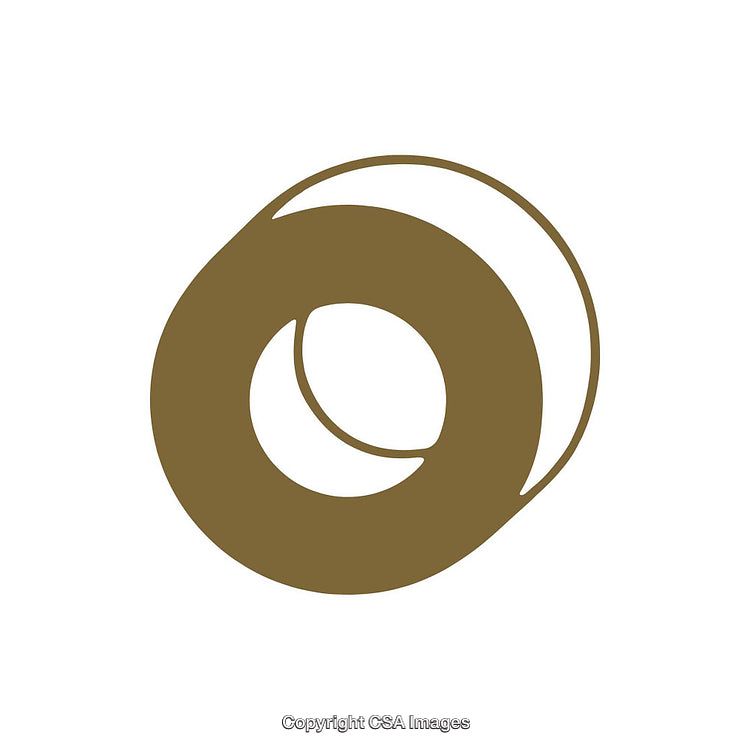 Stylized Representation of the Letter O in Bold Brown Design