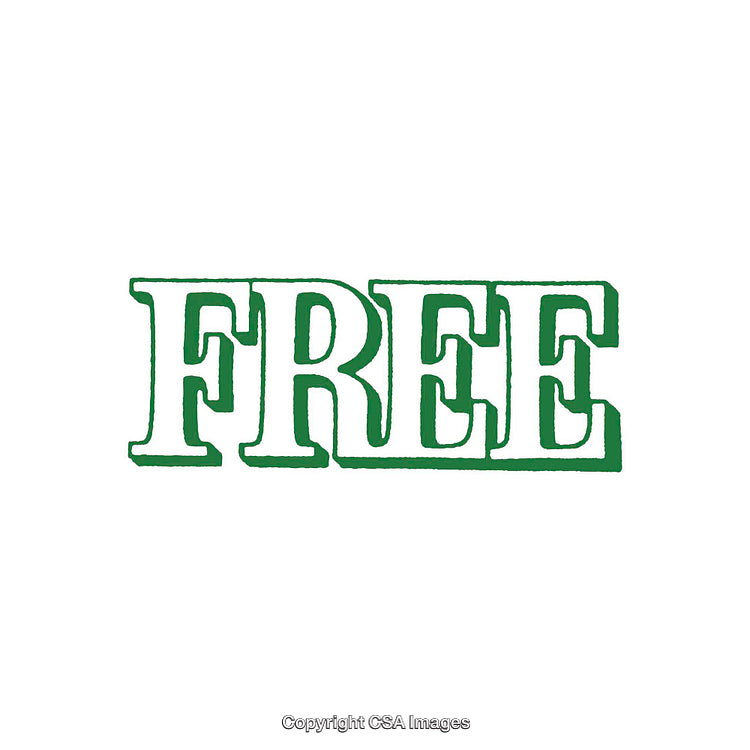 Bold Green Free Text on a Crisp White Background