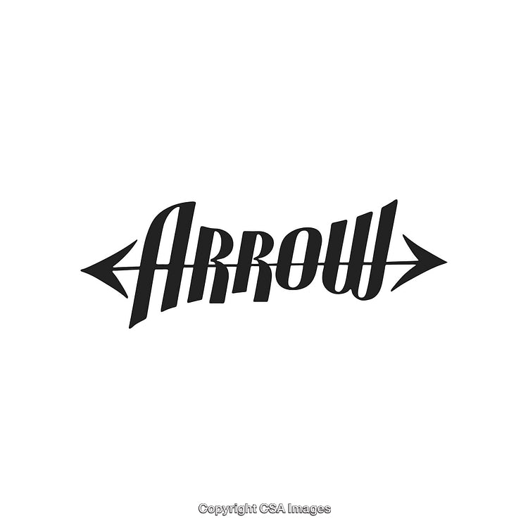 Stylish Black Arrow Typography Art Decorative Design on White Background