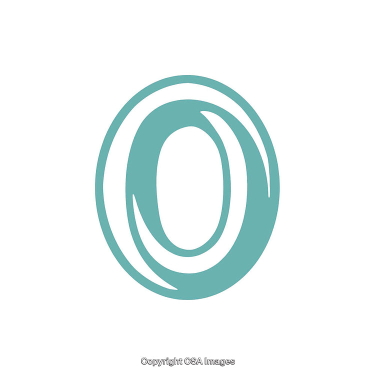 Stylized Teal Letter O Design on White Background for Creativity Concepts