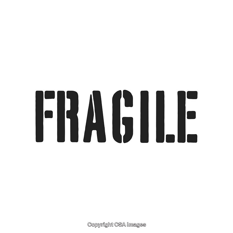 Black Bold Typography of the Word Fragile on a White Background