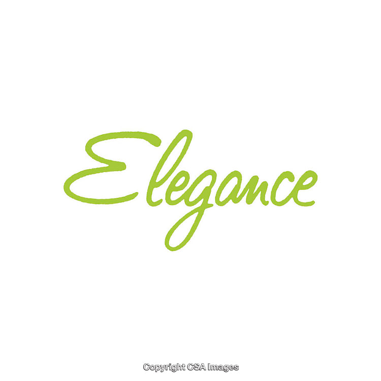Elegant Typographic Design Featuring the Word Elegance in Green on White