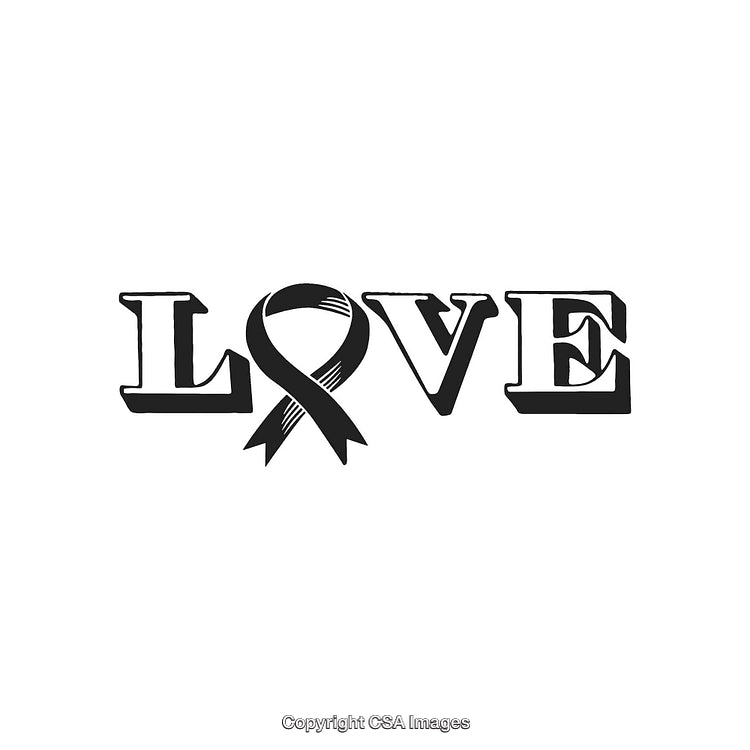 Creative Typography Design Featuring Ribbon and the Word Love in Elegant Style