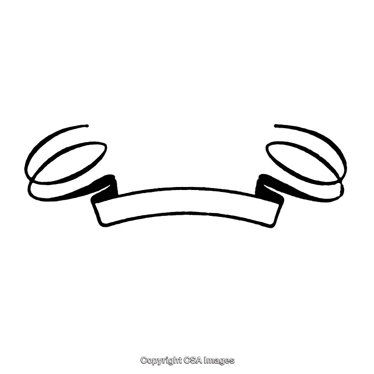 Elegant Black and White Decorative Border Illustration with Ribbons