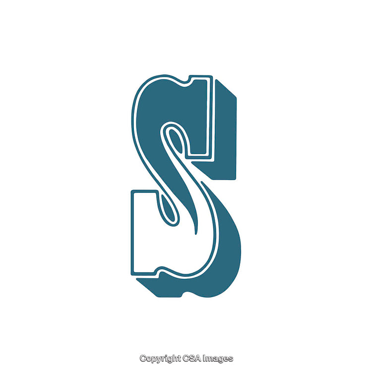 Elegant Blue Stylized Letter S Iconic Display Design