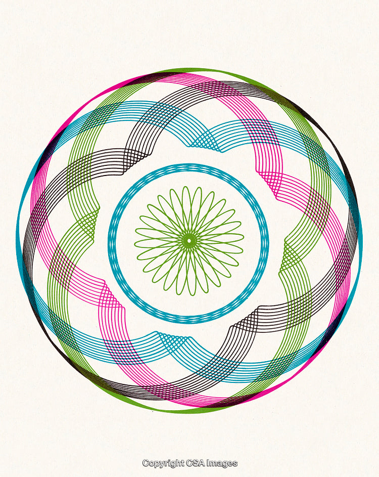 Vibrant Geometric Circular Design With Multicolored Modern Symmetrical Patterns