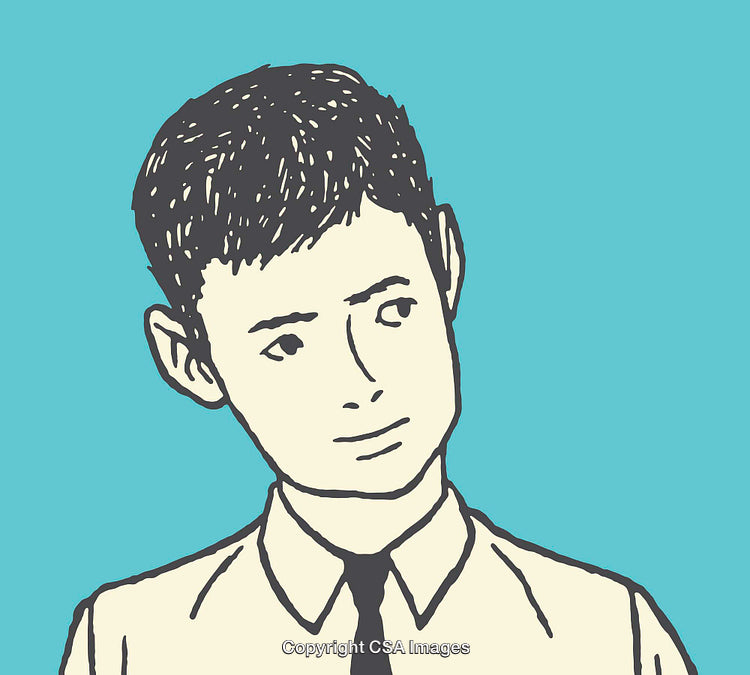 Illustration of A Thoughtful Young Man in Formal Attire