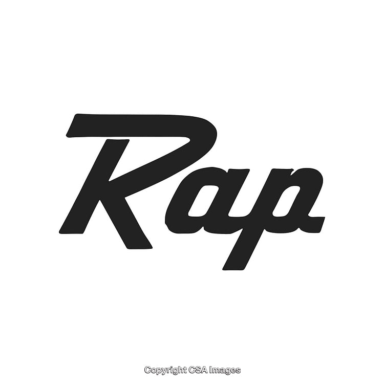 Rap Music Artistic Text Logo Design in Black and White