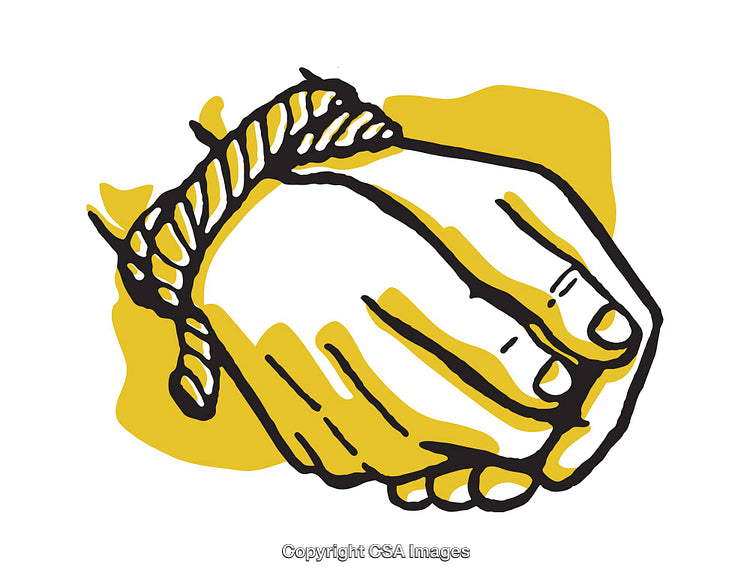 Illustration of Bound Hands Representing Captivity or Restriction