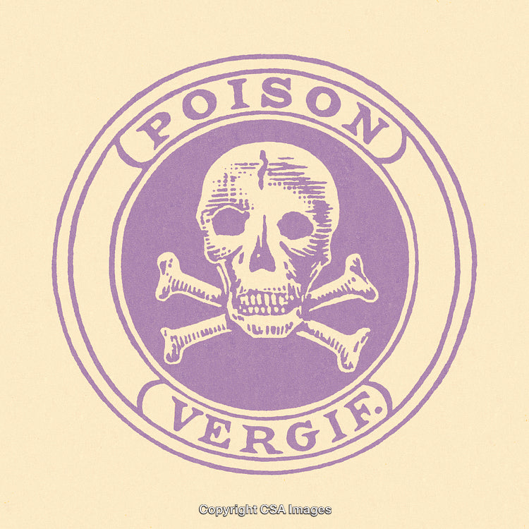 Vintage Poison Label Design With Skull and Crossbones Icon