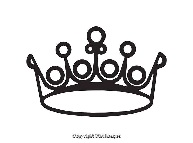 Elegant Black and White Icon Illustration of a Crown Symbol