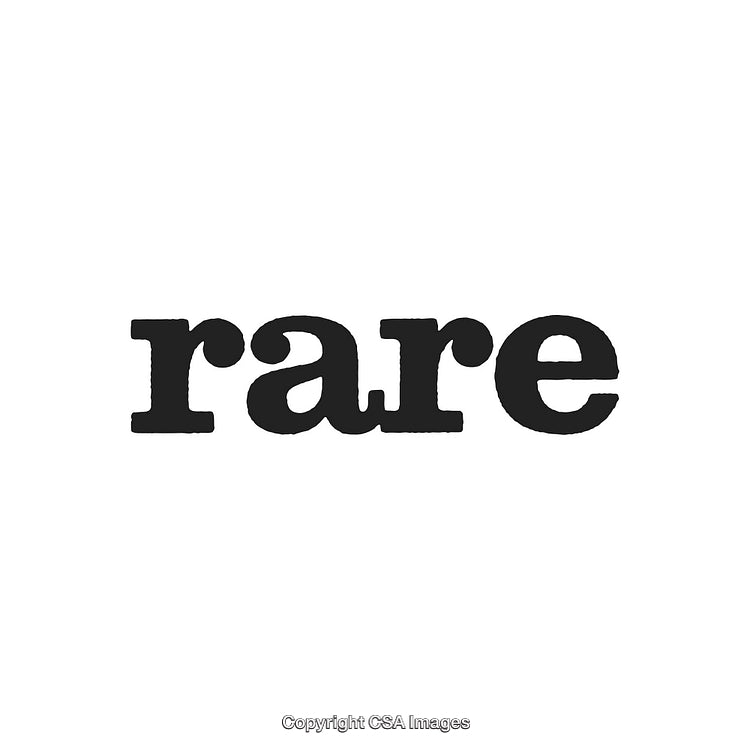 Bold Black Rare Text Artwork on a Minimalist White Background