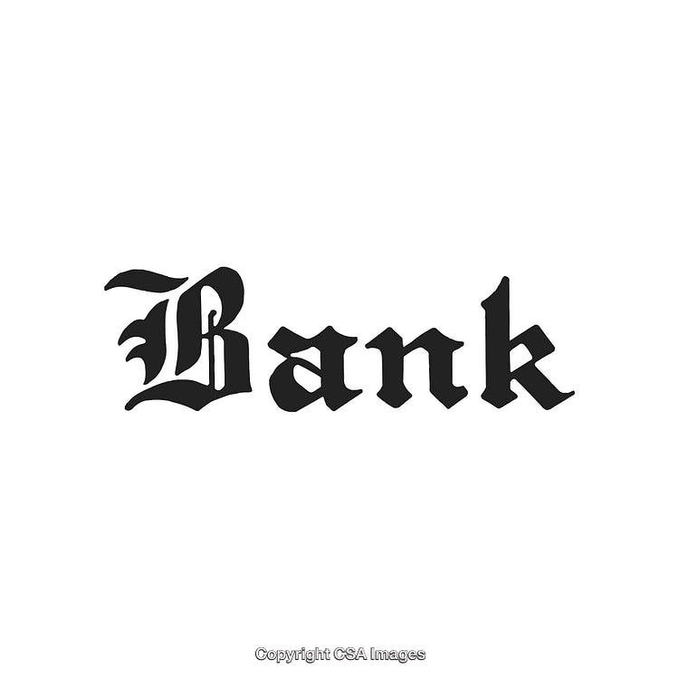 Bold Gothic Style Typography Featuring the Word Bank
