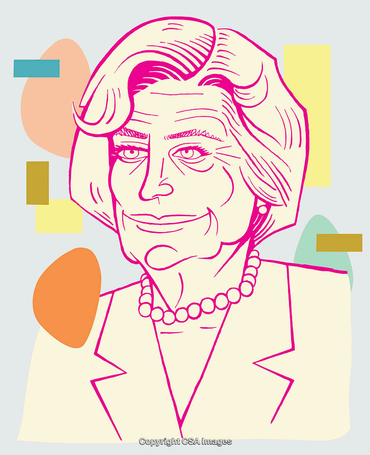 Colorful Line Art Portrait with Abstract Geometric Background Design