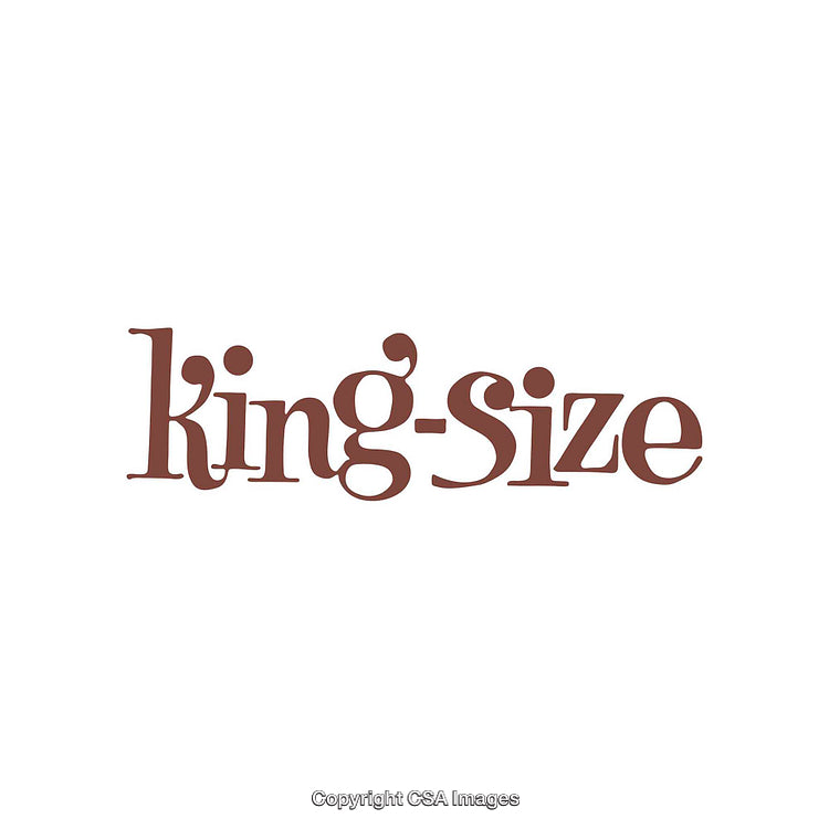 Stylized King Size Typography With Elegant Brown Artistic Design on White