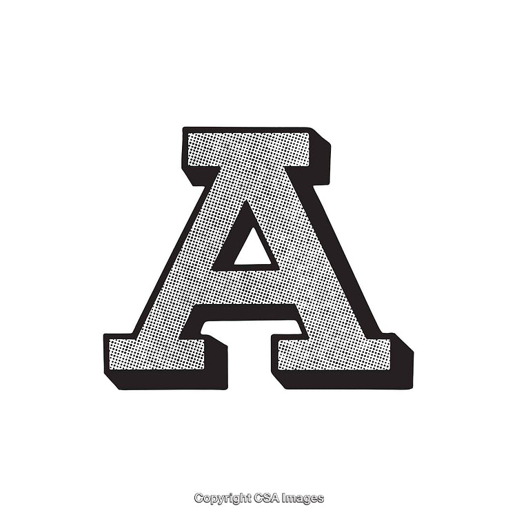 Bold Monochrome Illustration of the Letter A in Classic Typography