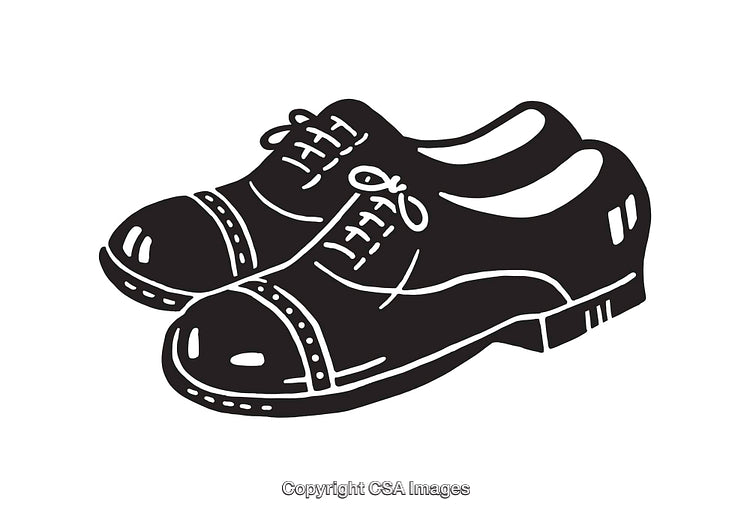 Black And White Line Drawing of Elegant Dress Shoes