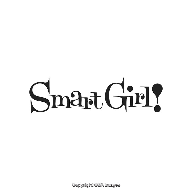 Decorative Typography Featuring the Phrase 'Smart Girl' on a Minimal White Background