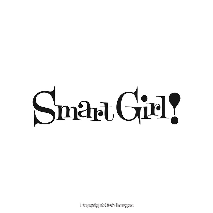 Decorative Typography Featuring the Phrase 'Smart Girl' on a Minimal White Background