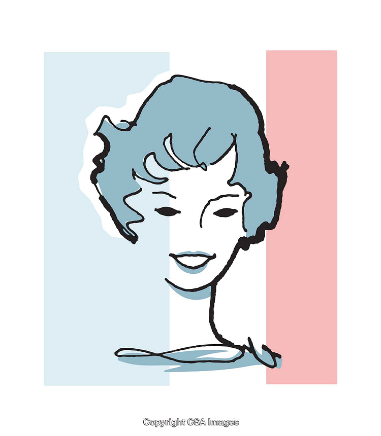 Elegant Lady Illustration With Minimalist Details and French Color Palette