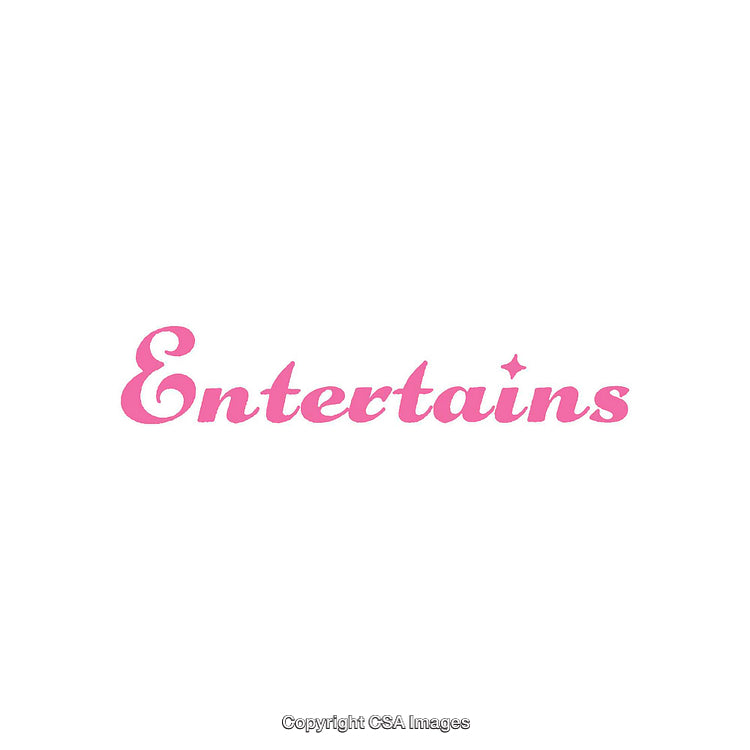 Elegant Pink Script Text Highlighting Entertainment Theme on White Background