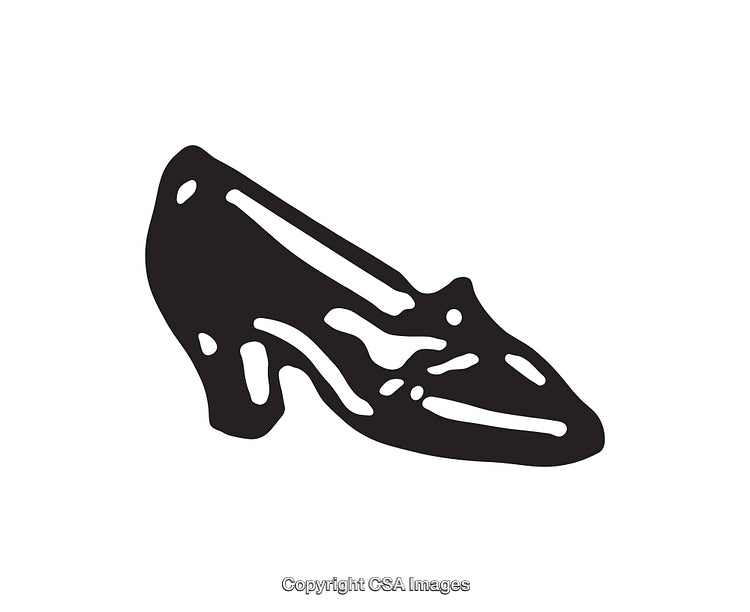 Black and White Silhouette of a Classic High Heeled Shoe
