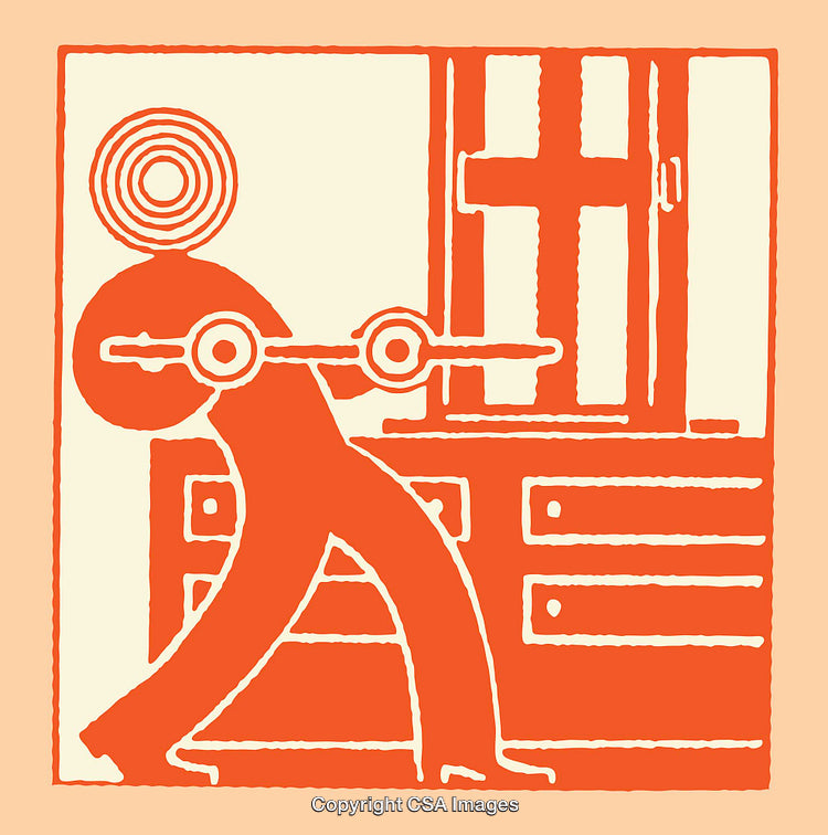 Colorful Line Art Depicting Abstract Geometric Humanlike Figures