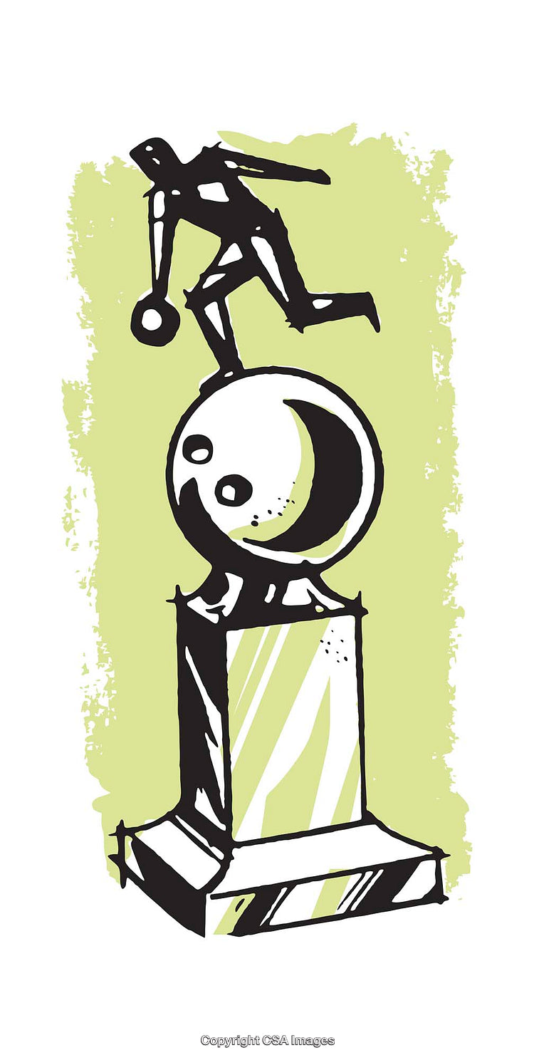 Modern Illustration of Artistic Trophy Featuring Dynamic Elements for Sports Excellence