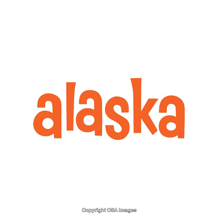 Bold Orange 'Alaska' Text in Unique Typography Style