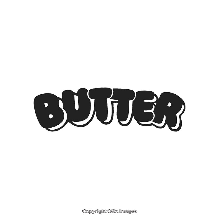 Black And White Bold Stylized Typography with the Word Butter