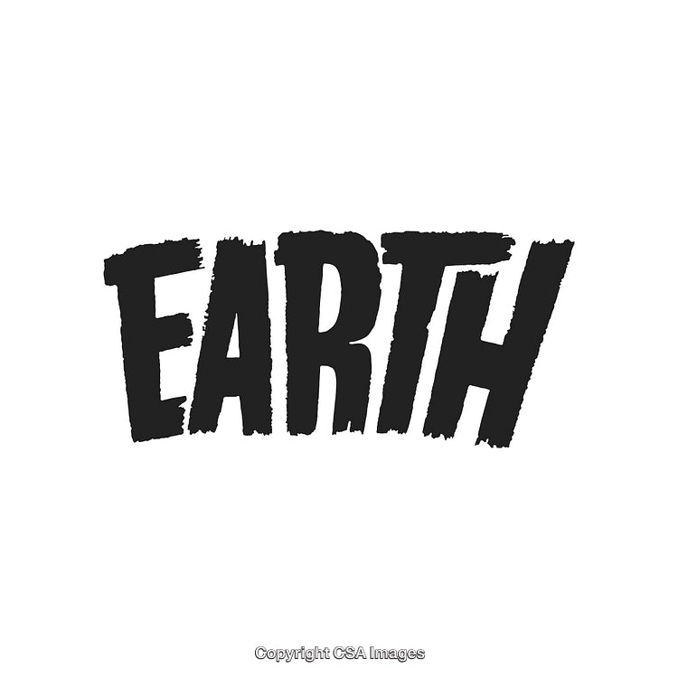 Stylized Earth Word Design in Bold Black Text with Rugged Style