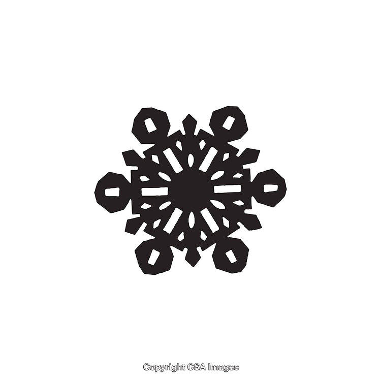 Intricate Black and White Snowflake Design for Winter Holiday Themes