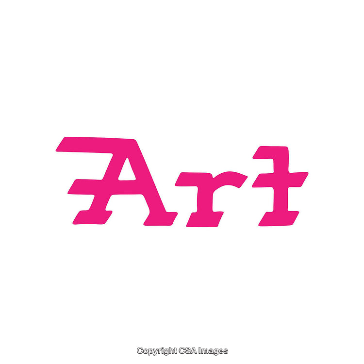 Pink Art Text in Modern Typeface on White Background