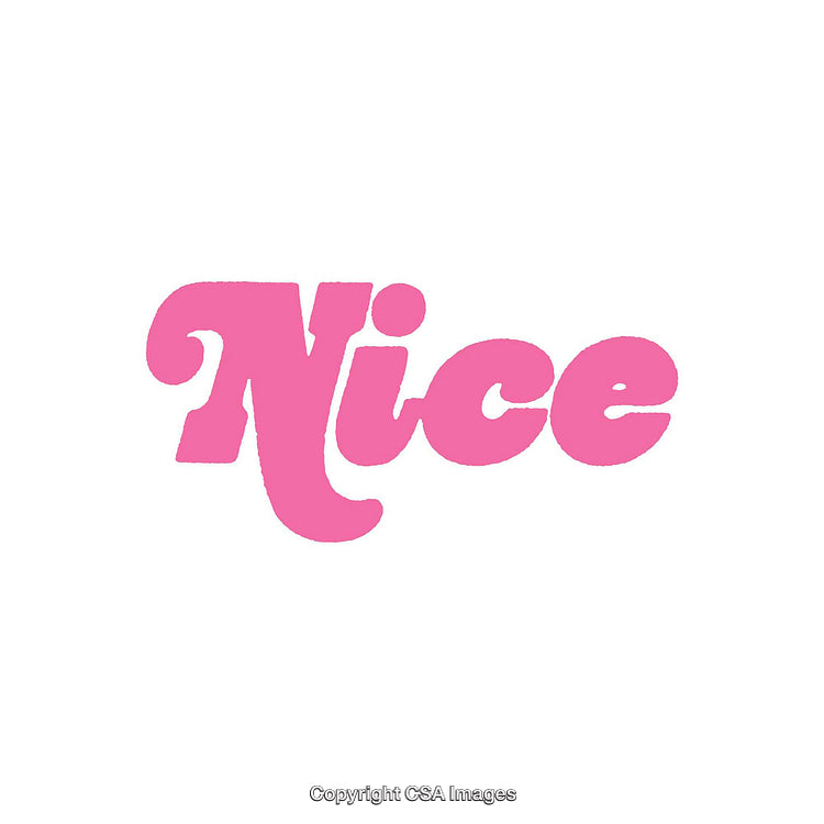 Vibrant Pink 'Nice' Text in Bold Stylish Font on White Background