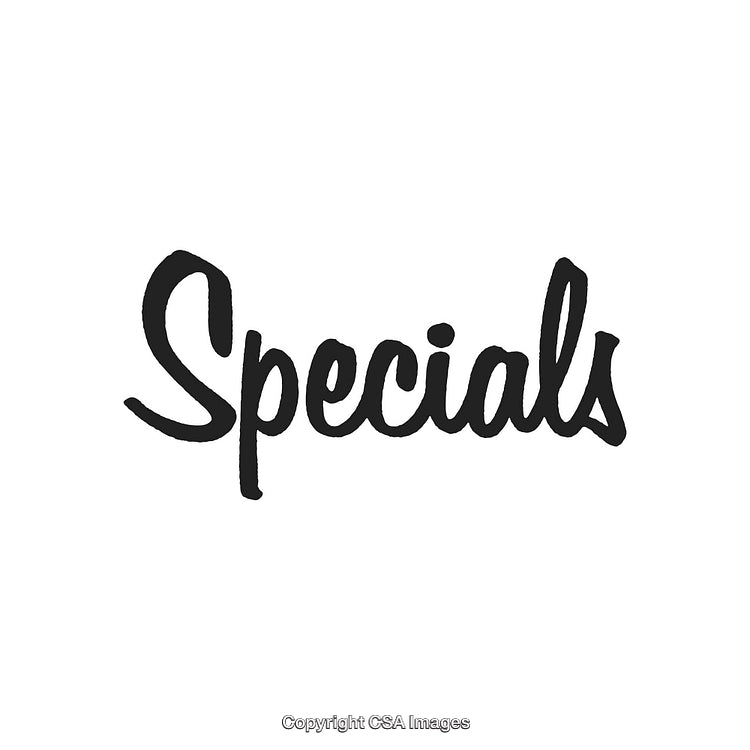 Handwritten Specials Text Design on Clean White Background