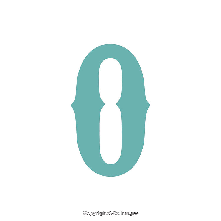 Stylized Teal Letter O on a White Background for Graphic Design