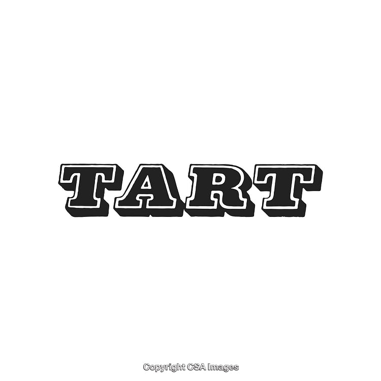 Bold Black Typography Word 'Tart' Isolated on White Background