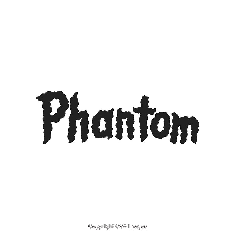 Stylized Text Graphic Featuring the Word Phantom in Bold Black Font