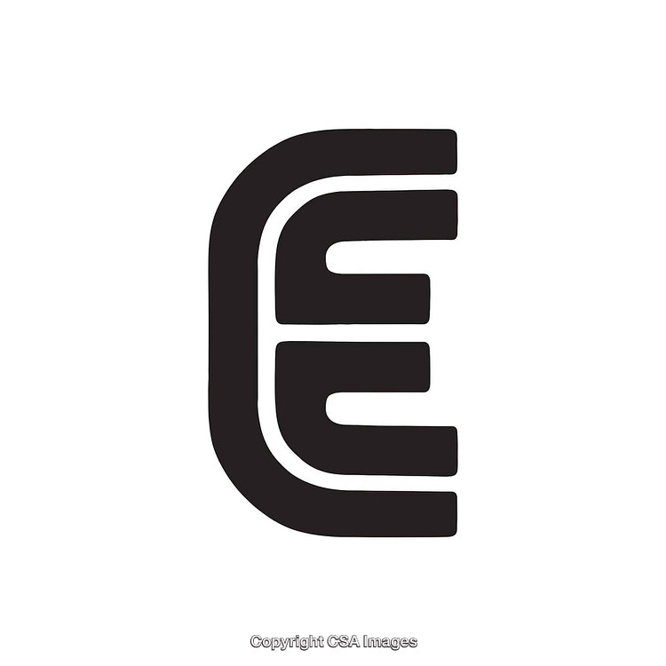 Black Stylized Letter E in a Minimalist Design Aesthetic