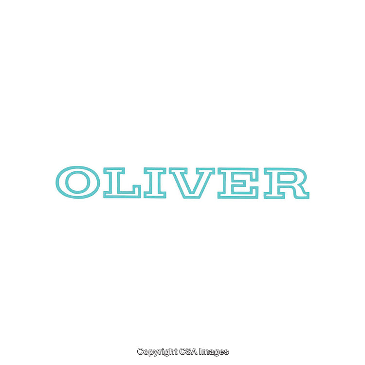 Minimalist Turquoise Text Featuring the Name Oliver on a White Background