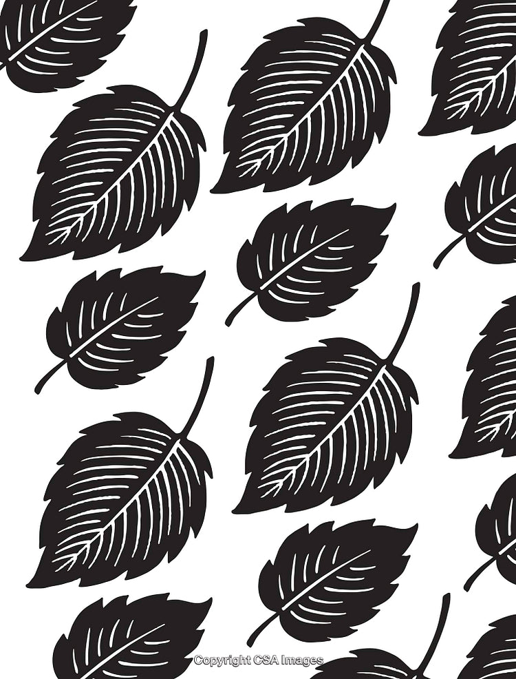 Seamless Black and White Leaf Pattern for Nature-Inspired Designs